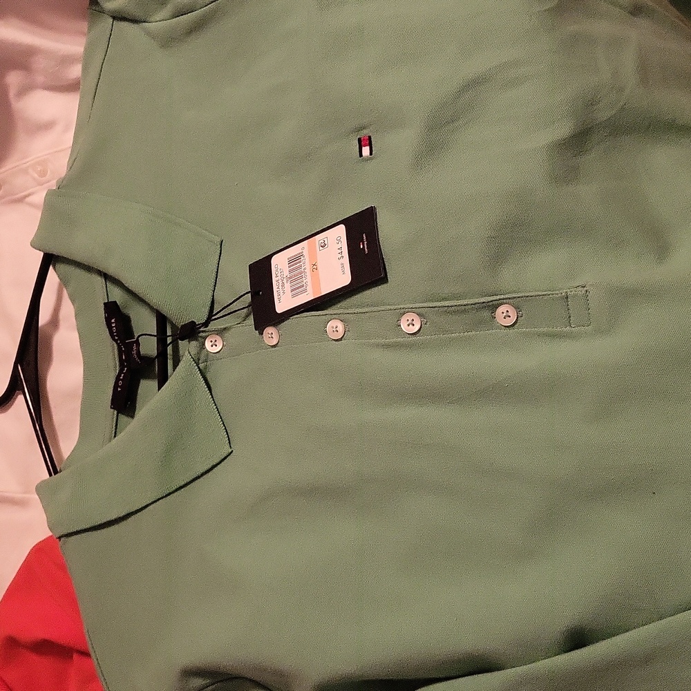 Green collar Tommy Hilfiger shirt for women 2x new